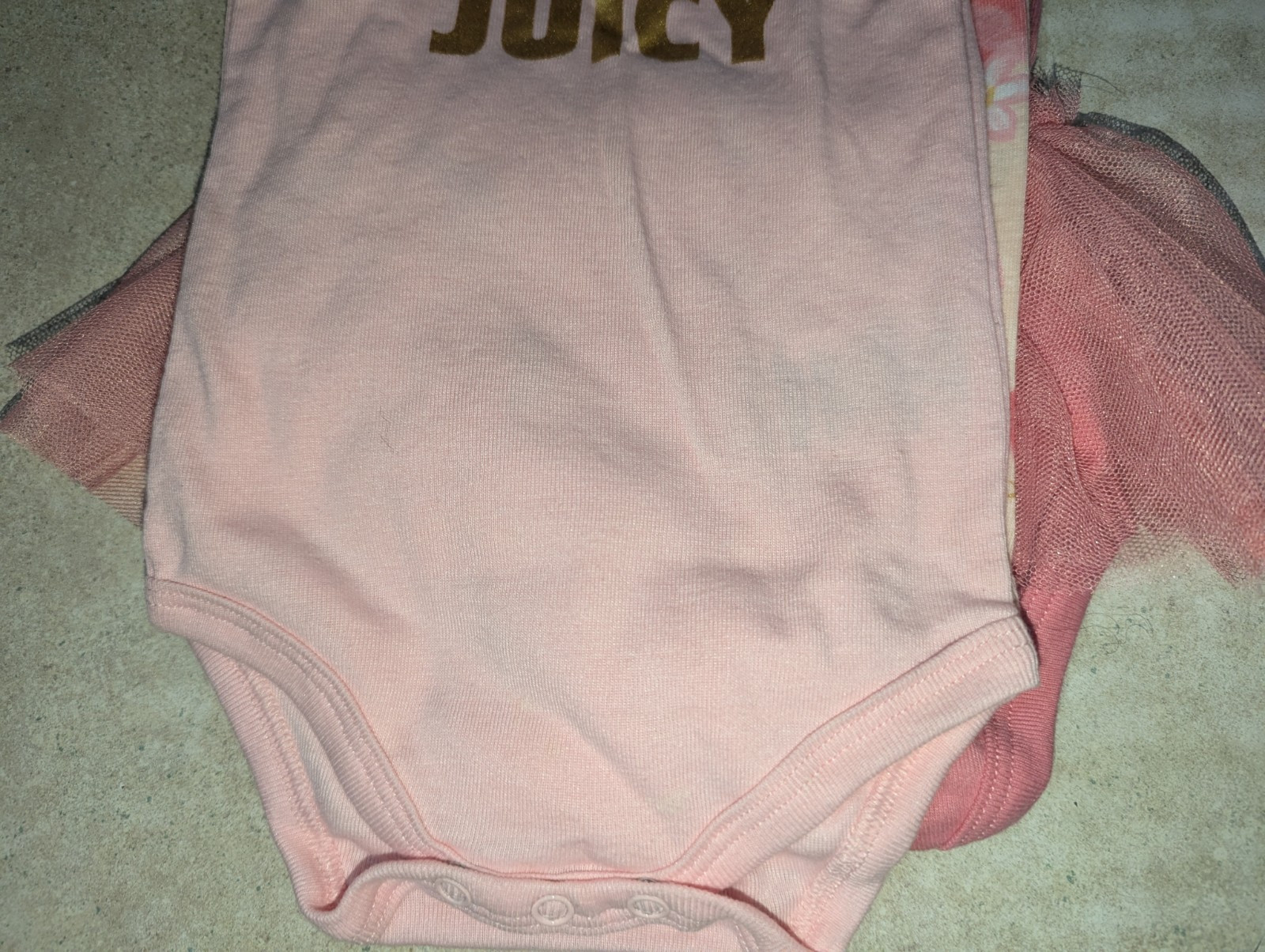 NWT Juicy Couture Sz 12Month Baby Girl 3 Pc Pink Tank Bodysuits, 1 Tutu, 1 Peach