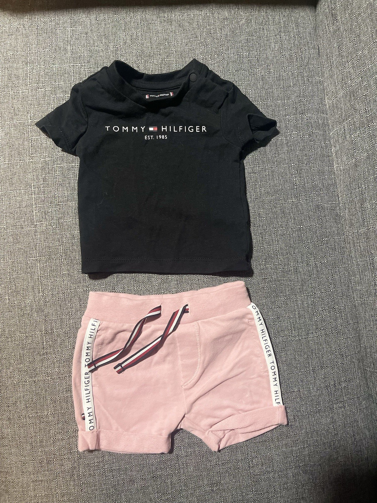 TOMMY HILFIGER Unisex Baby 2 Pieces Set Size 56 Black / Pink.