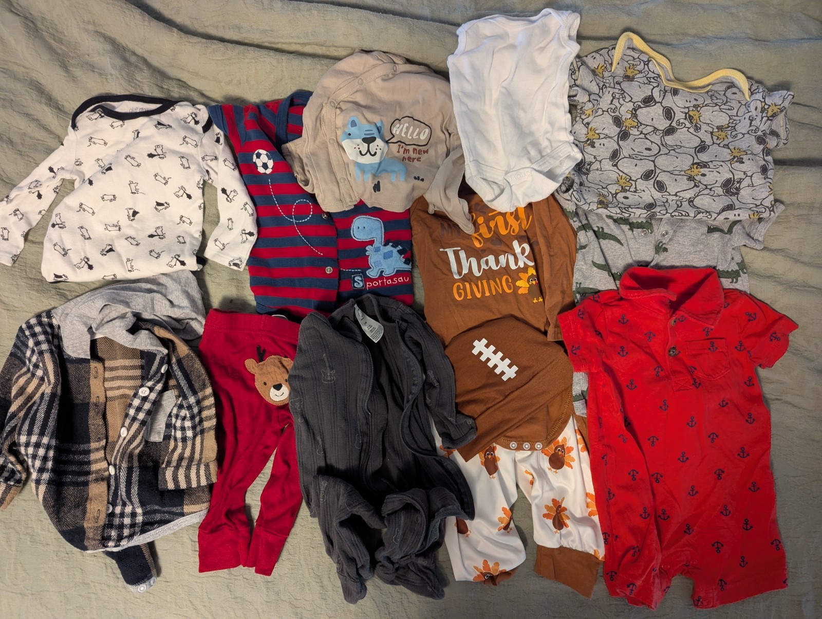 Baby/Infant Boy Size 3-6 Months 13 Piece Long/Short/Pant Sleeve Clothing Lot