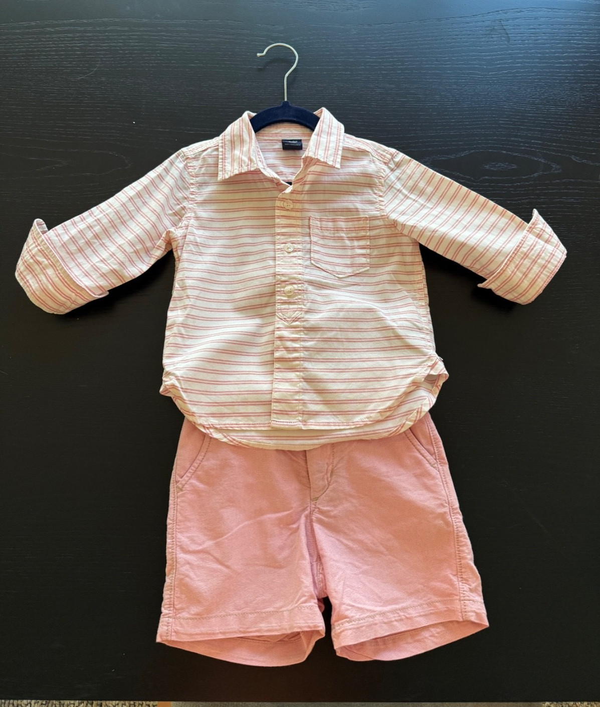 Stylish cotton Shirt and linen pink Shorts Kids sz 18-24 months/2 yo Excellent