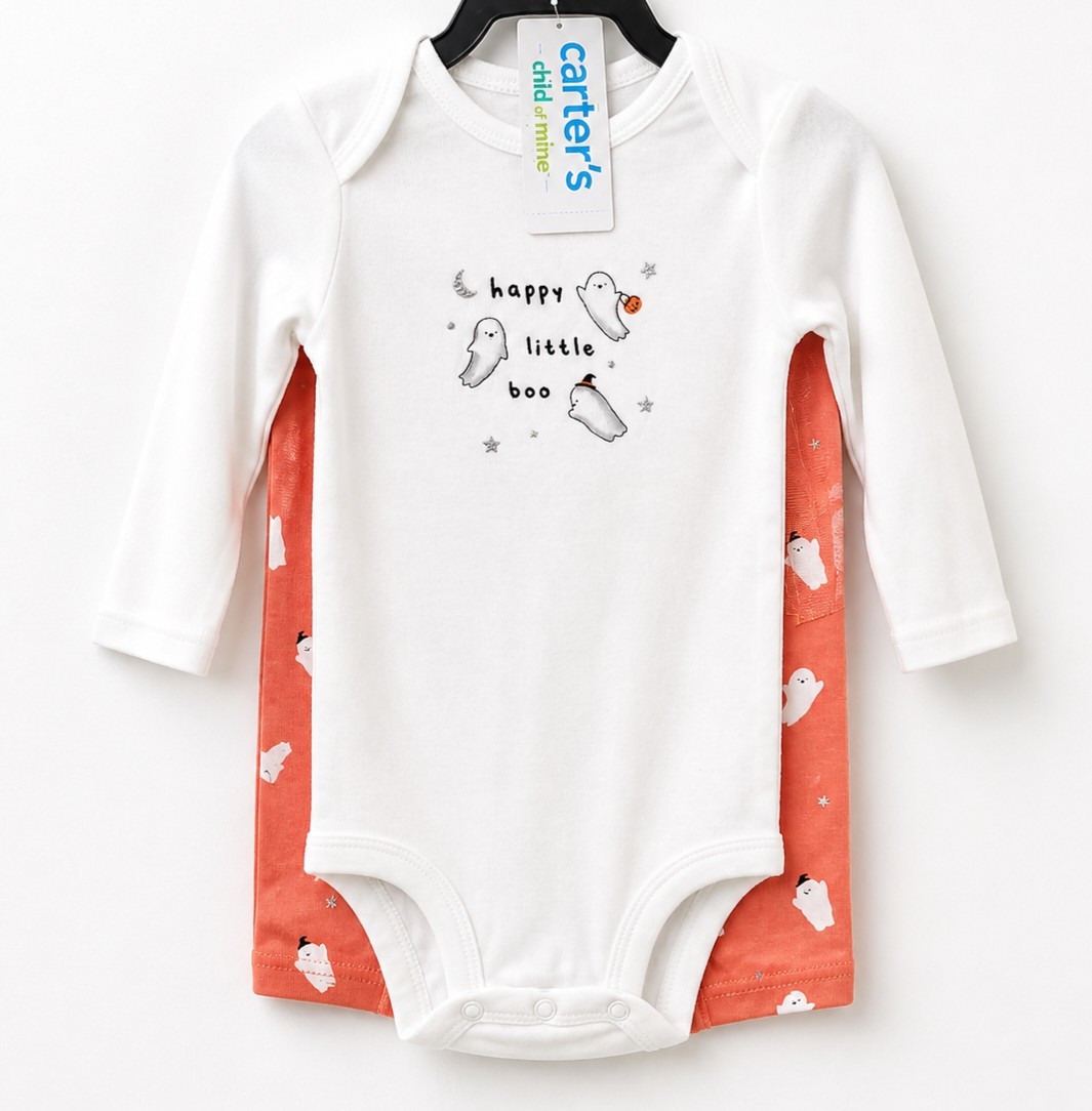 Carter’s Child of Mine Baby Girl Halloween Ghosts Outfit Size 0-3 Month NEW 2pc