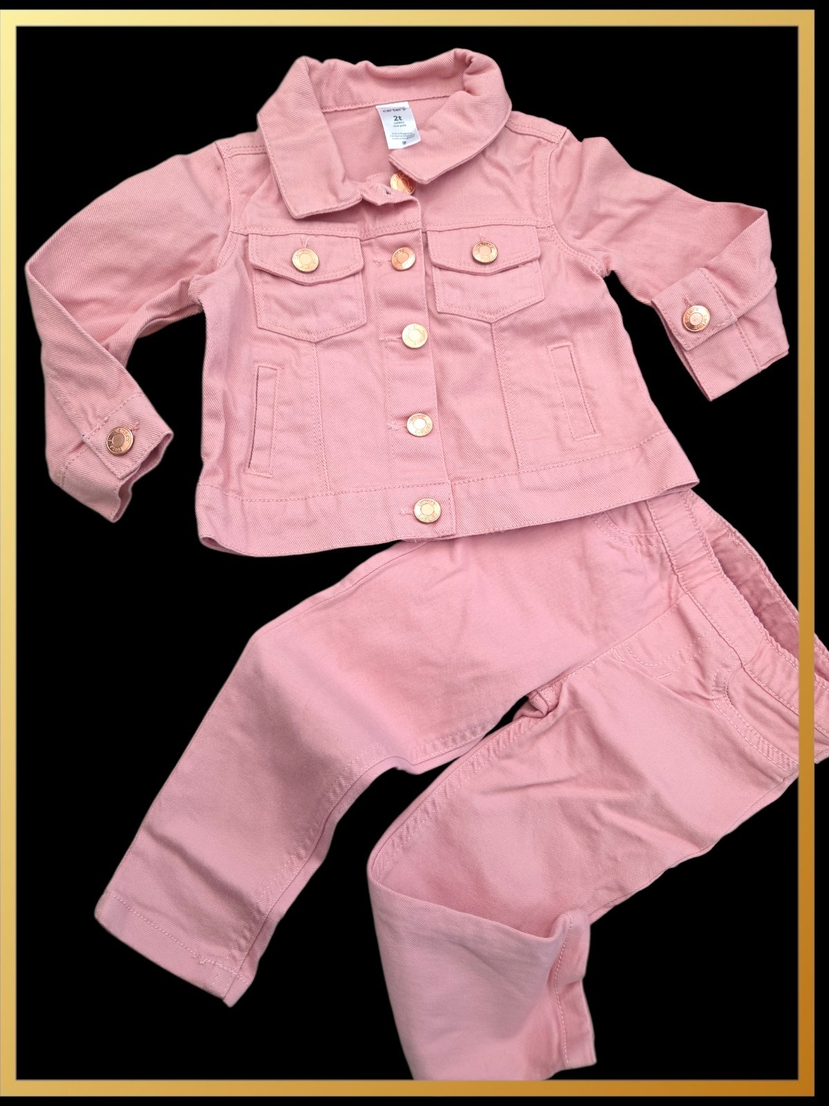 *0885 used once Jeans 2pc jacket set outfit girls 2T
