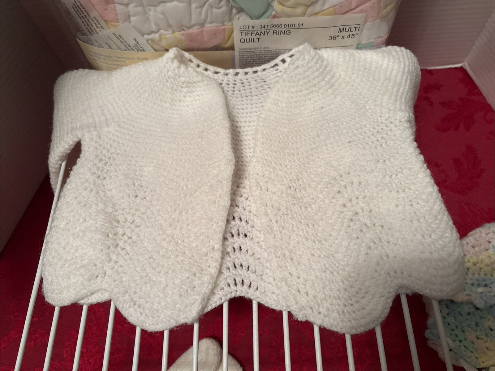 12-Piece Hand Knit Baby Sweater/ Bonnet/ Bootie/Quilt Set