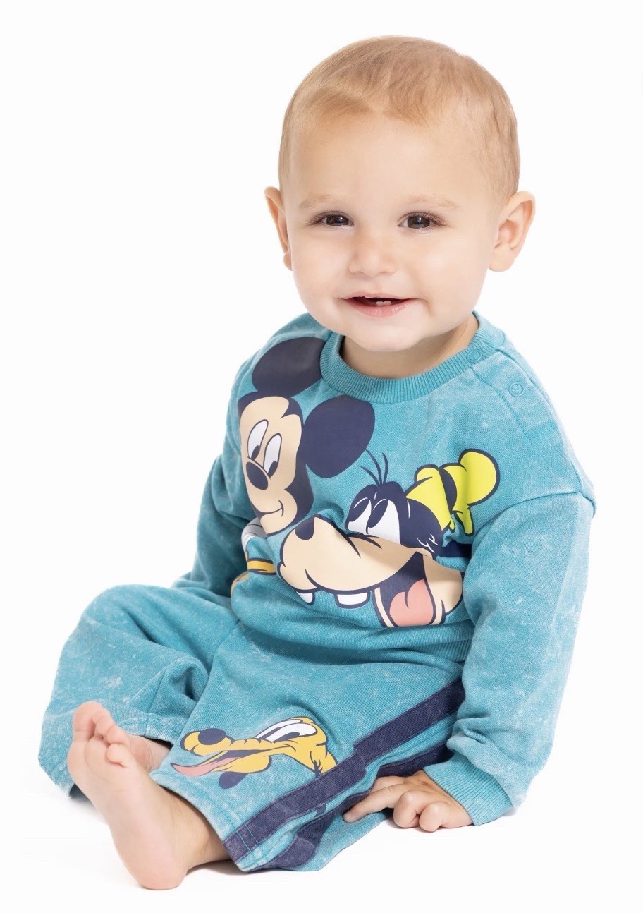 Mickey And Friends Baby Long Sleeve Graphic Crewneck Tee With Matching Pants