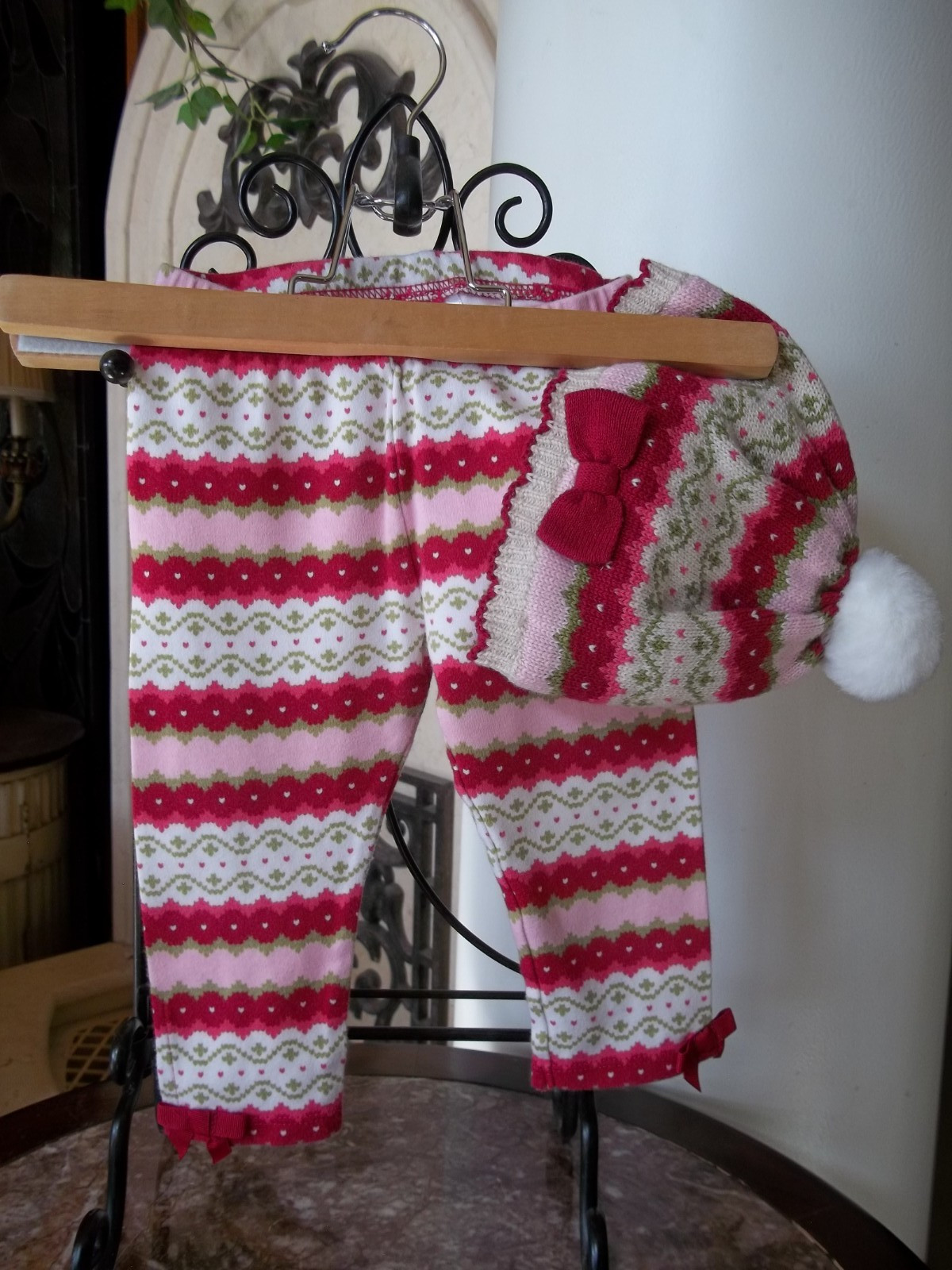 Gymboree 2012 Bunnies Snow Cute fair isle leggings pants lined sweater hat 12-18