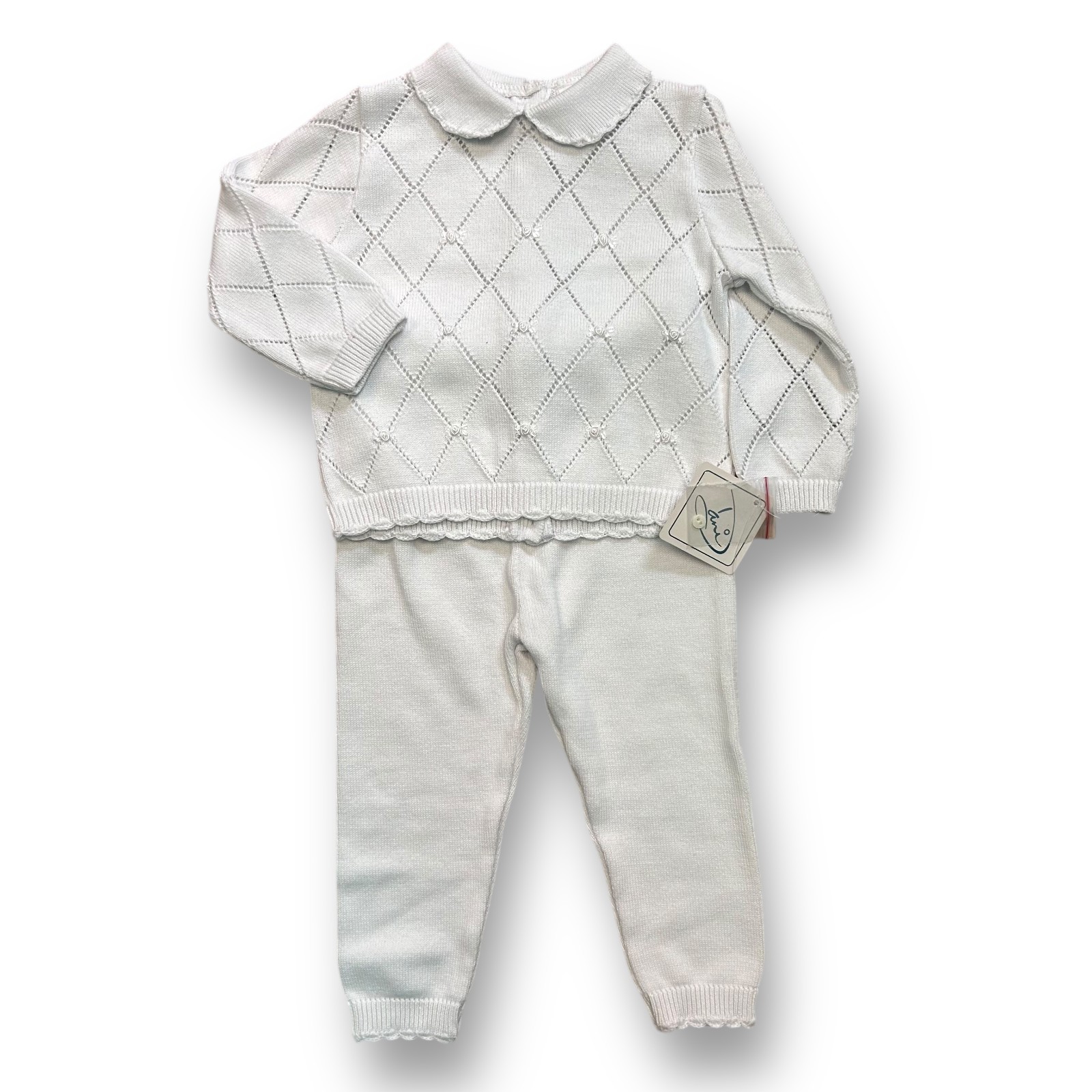 NEW! Toddler Baptism Christening Dedication 18 Months White Outfit, Embroidered