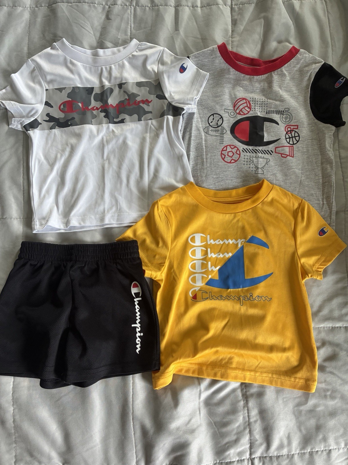 Champion 18M Unisex 4 Piece T-Shirt & Shorts Set Camo Sports Playwear