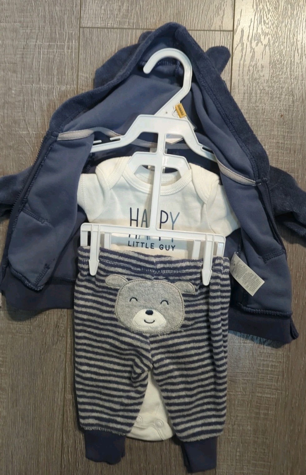 Baby Boy Carter’s Bear 3-Piece Jacket With Ears Bodysuit & Pants Set Newborn