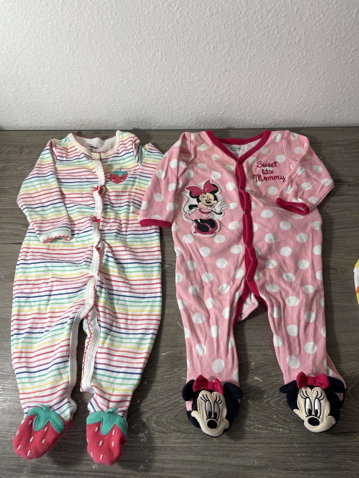 Lot of 10 Baby Girl Clothes 3-6 Months Disney Minnie Mouse Fleece Sleepers Tutu