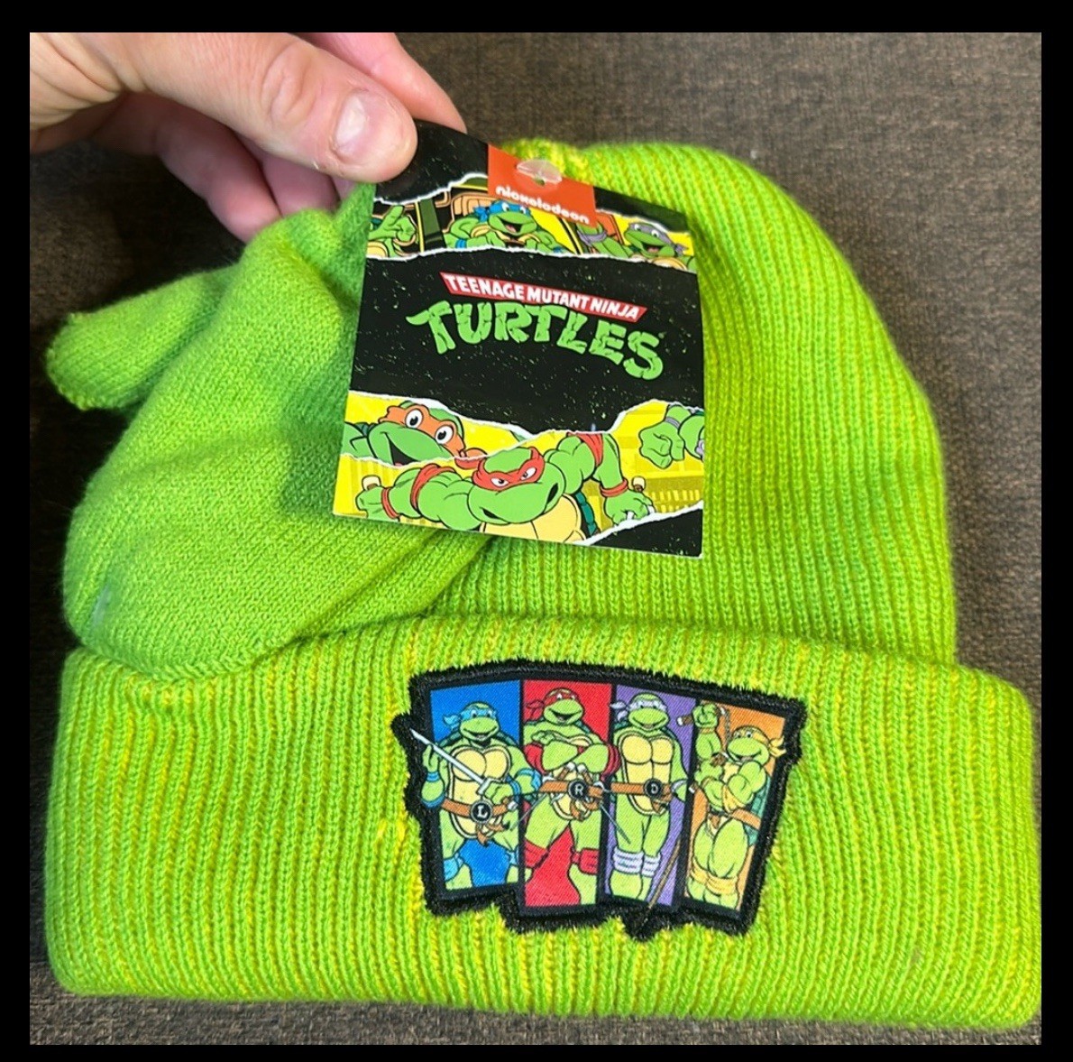 NICKELODEON NINJA TURTLES 2 PIECE HAT/GLOVES SET: NEW WITH TAGS: TODDLER 2T- 5T