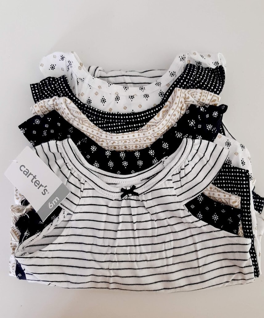 CARTERS Baby Girls Infants 5 Pieces Rompers One Piece Outfit 6m new