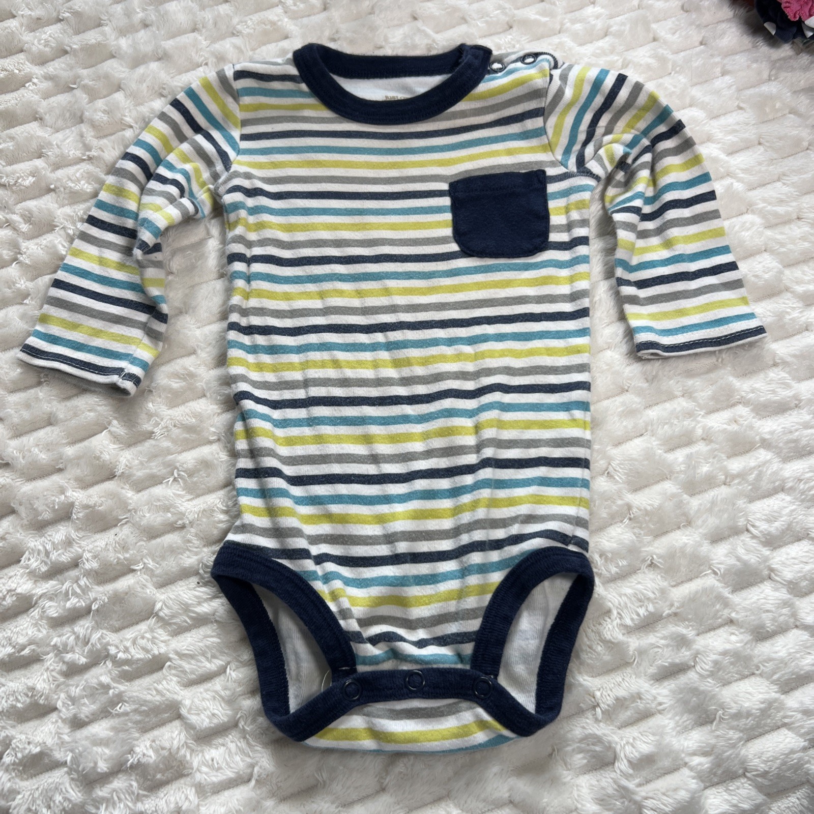 5 Piece Lot Of Baby Clothes 12 Month Boys, Body Suits 100% Cotton Dino, Elephant
