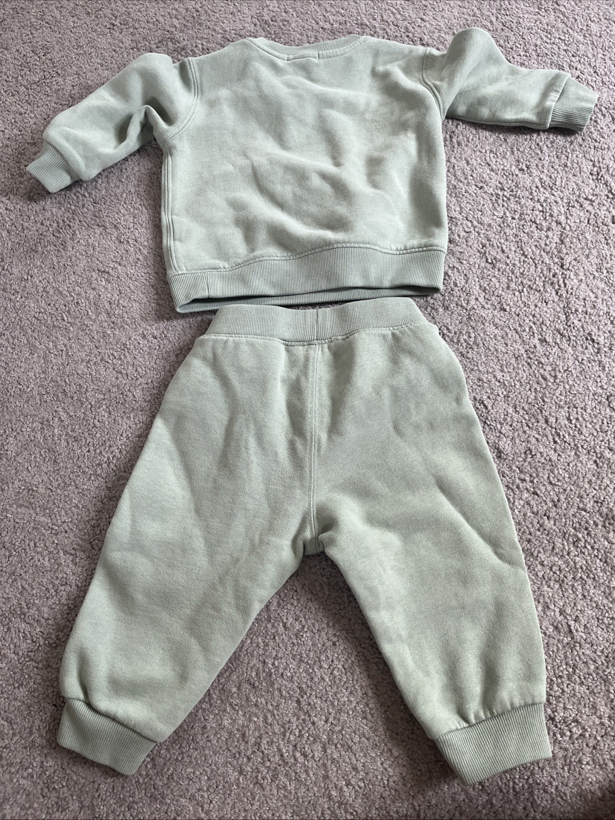 Ralph Lauren Green Teddy Bear With Mushrooms Sweatshirt And Sweatpants Size 12M