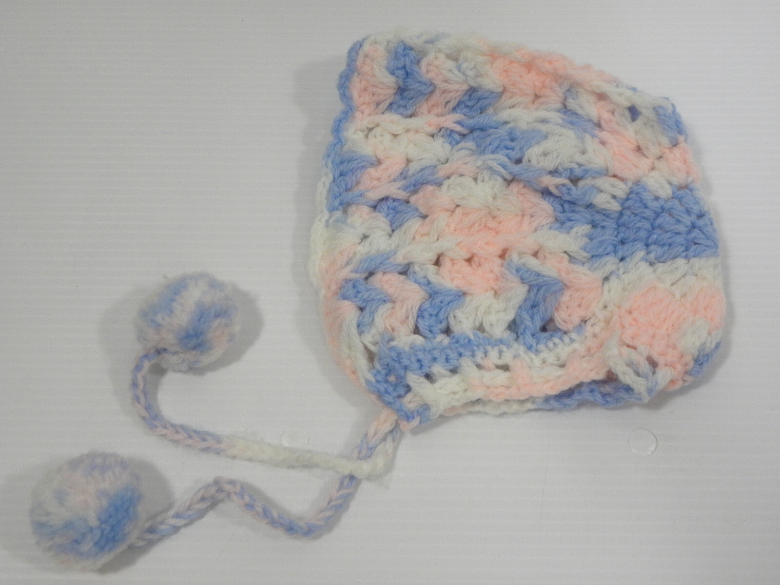 Baby Set Sweater Booties Hat Pink Blue White Crochet Knit Unisex Boy Girl