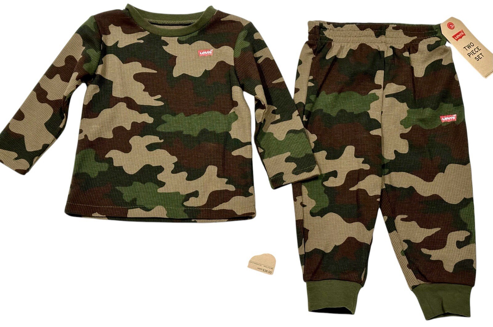 Levi’s Baby Boy Camo Camouflaged 2 Pc Jogger Set Size 18 Months NWT Levi