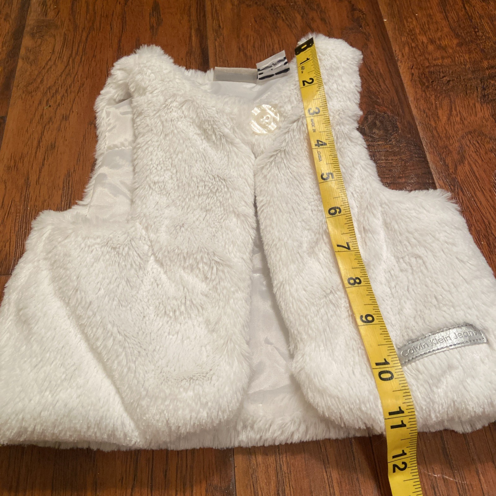 Calvin Klein Girl’s Size 2 Fuzzy Bolero Polyester Blend White