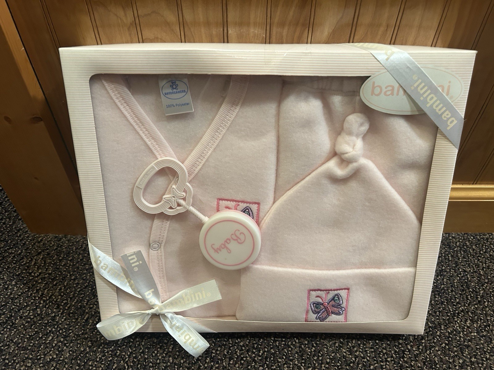 Newborn Baby 4 piece Pink butterfly Bambini Daydreamer Brand New fleece gift set
