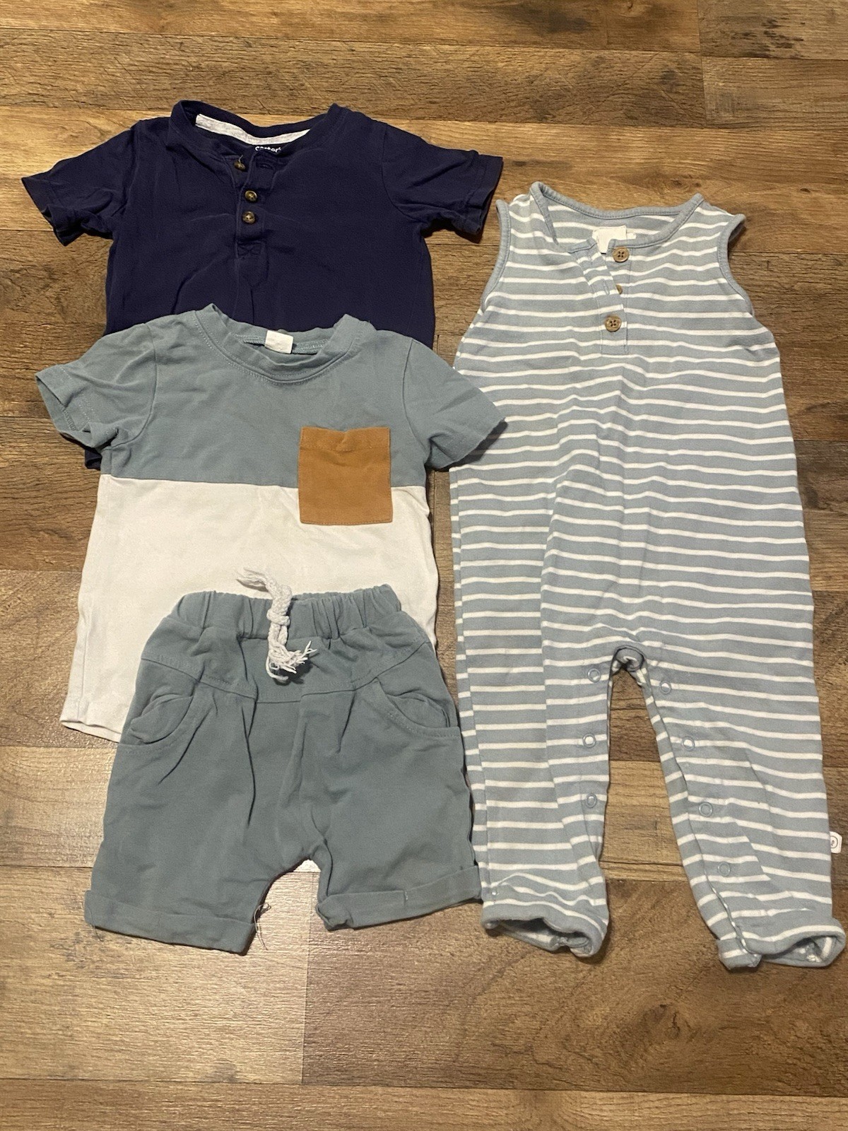 Boys 18 Months Summer Clothes Bundle Lot Carters Romper Shorts Shirt Mix