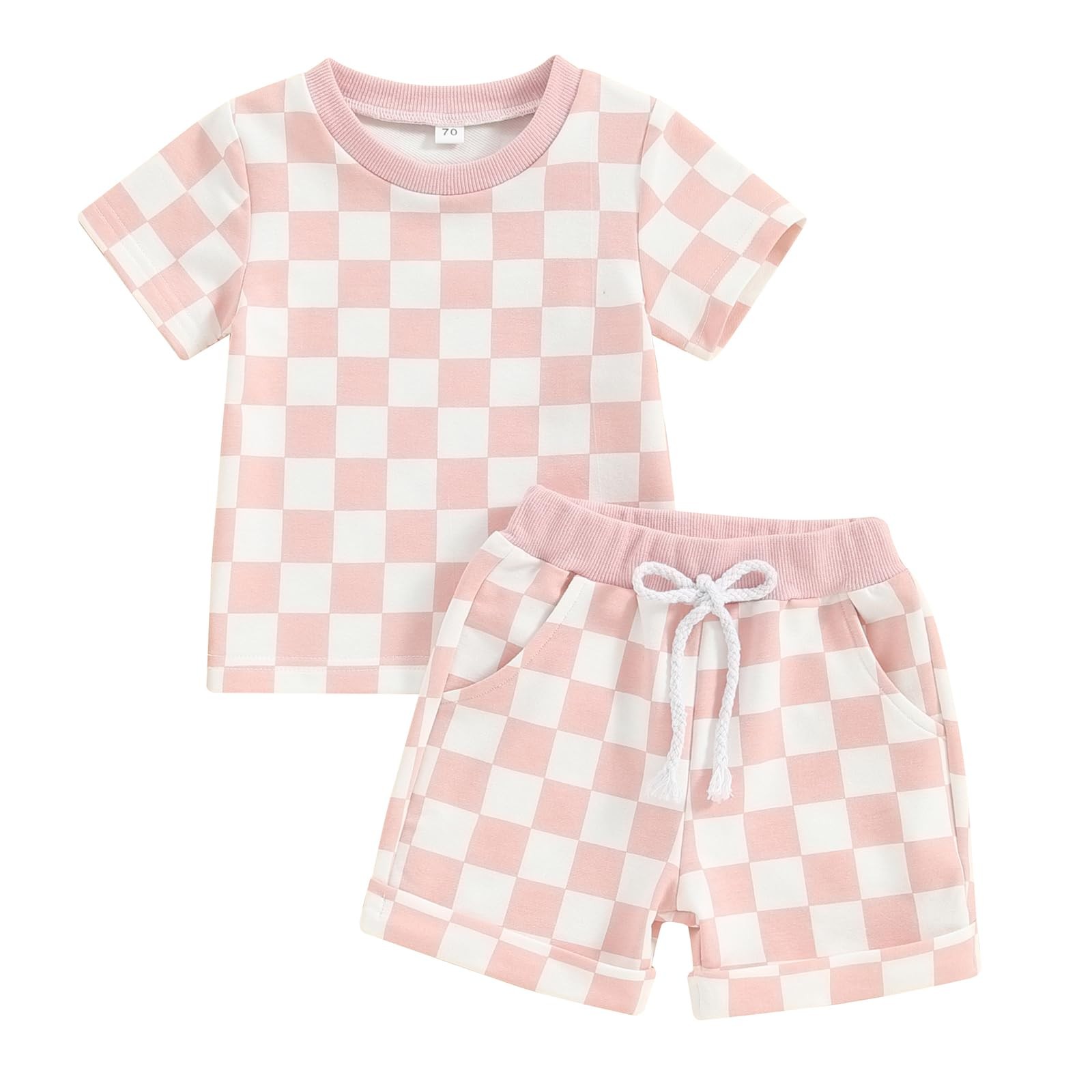 Toddler Baby Girl Outfit Newborn Girl Summer Clothes Short Sleeve T Shirt Che…