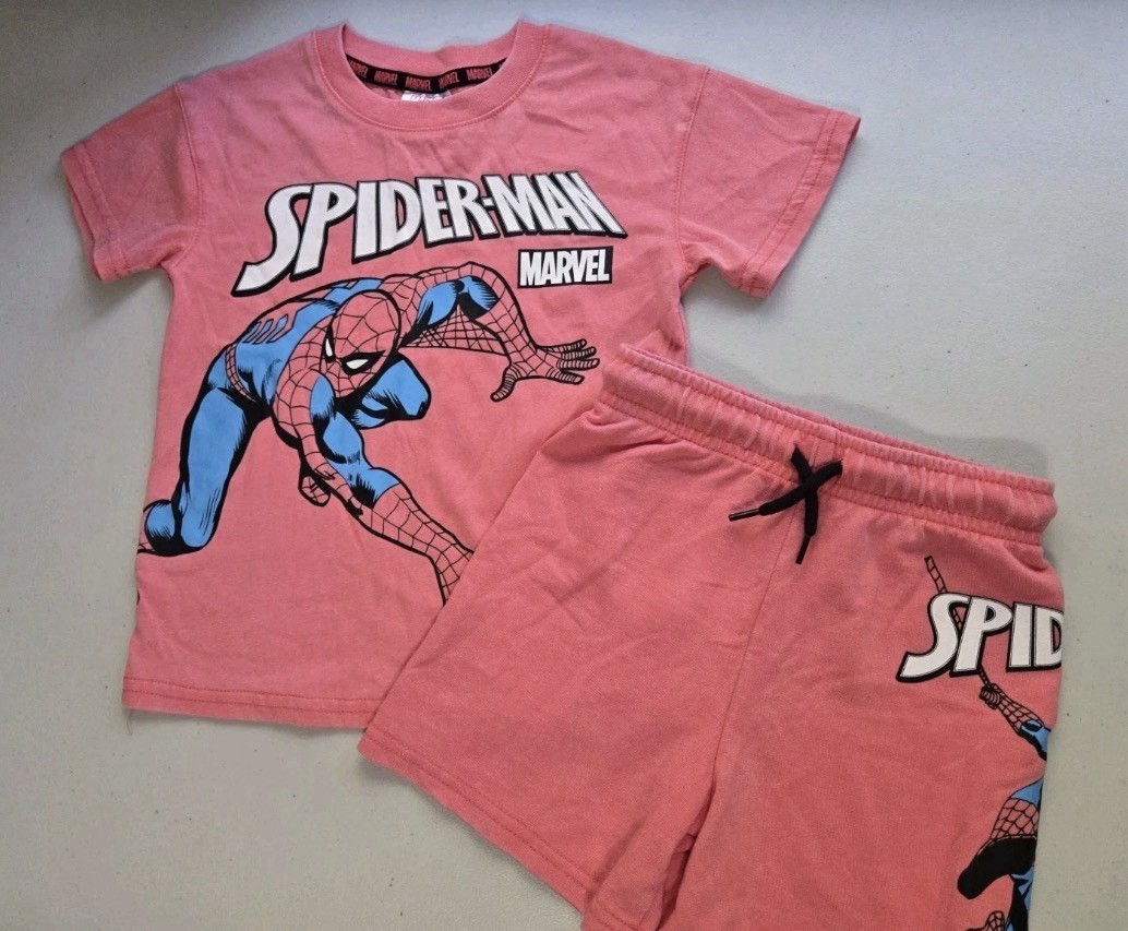 Spider-Man Toddler Boys 2T Outfit Set Top Shorts Red Marvel Superhero