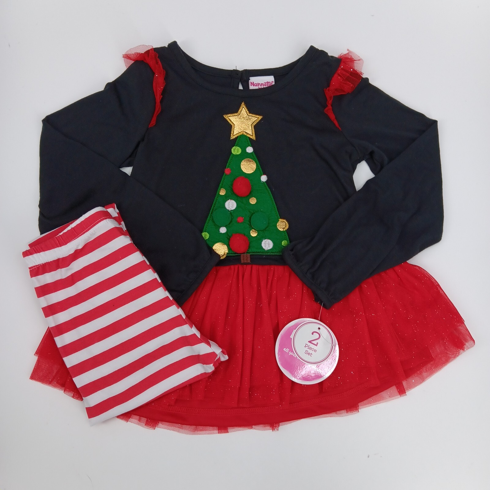 Nannette Kids 2 Piece Christmas Tree Outfit – Size 5 – AE6-2