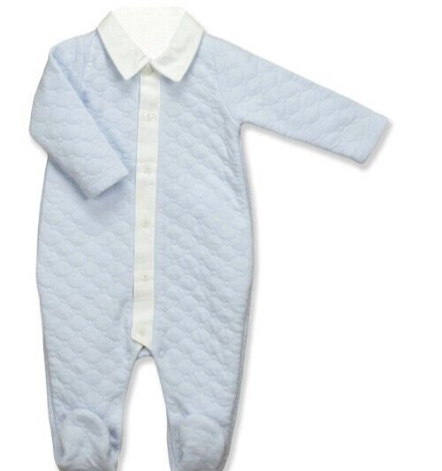 BABIDU Blue Quilted Collar Footie – Blue – NWT Boys 18 month