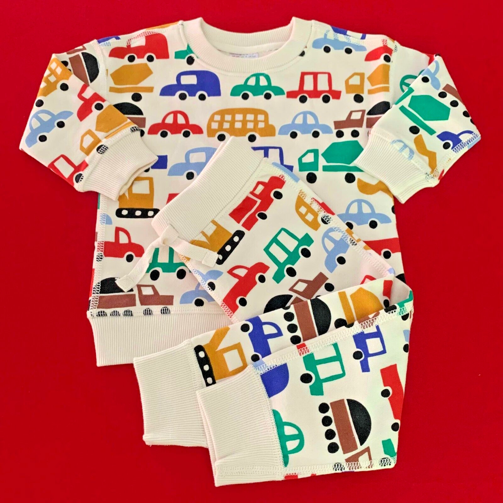 Hanna Andersson Adorable Car Sweater & Pants Set. Size 0-3 Months, 50 cm