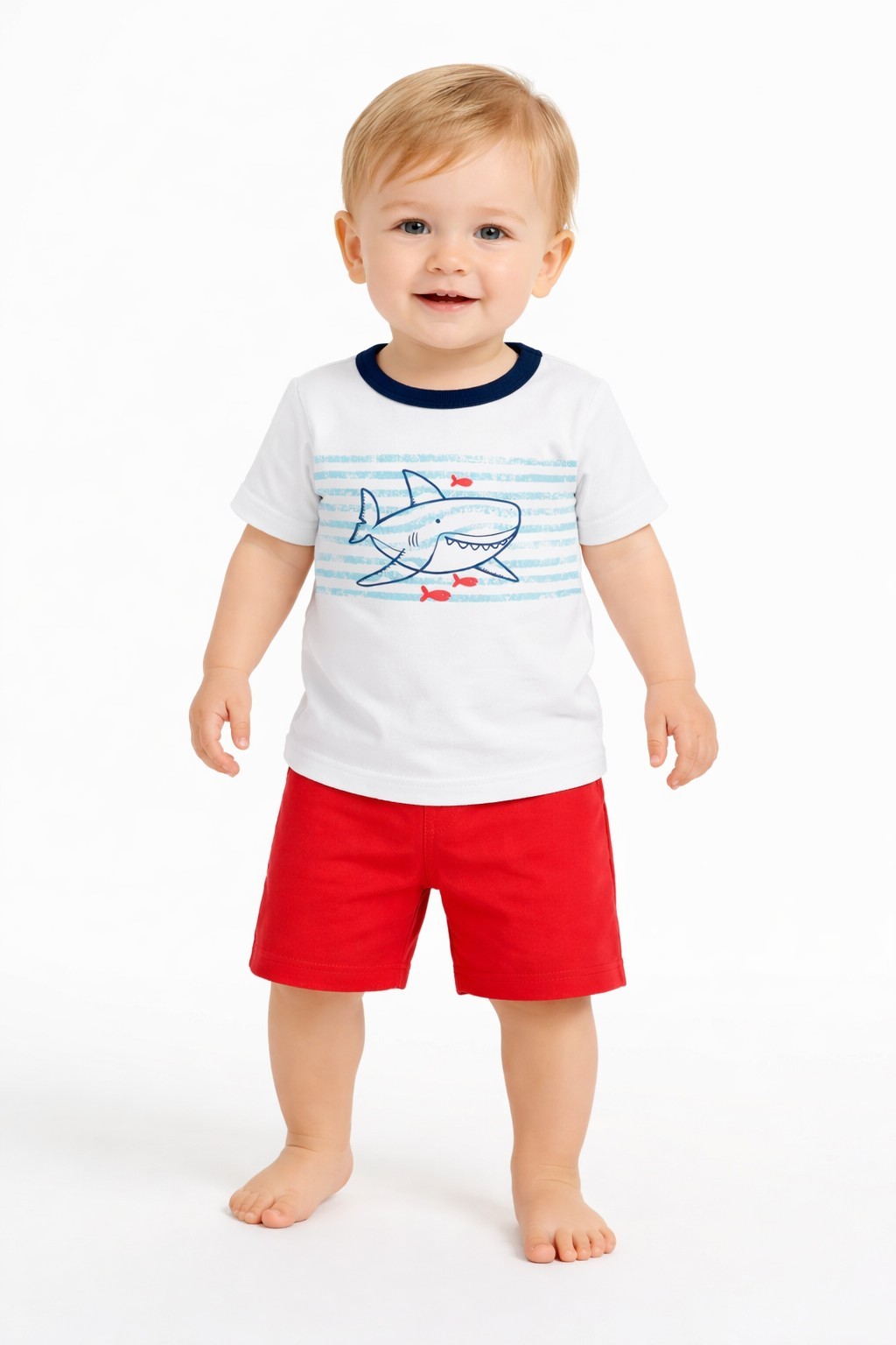 Carter’s Baby Boys’ 2-Piece Shark Jersey Tee & Poplin Short Set 24 Months