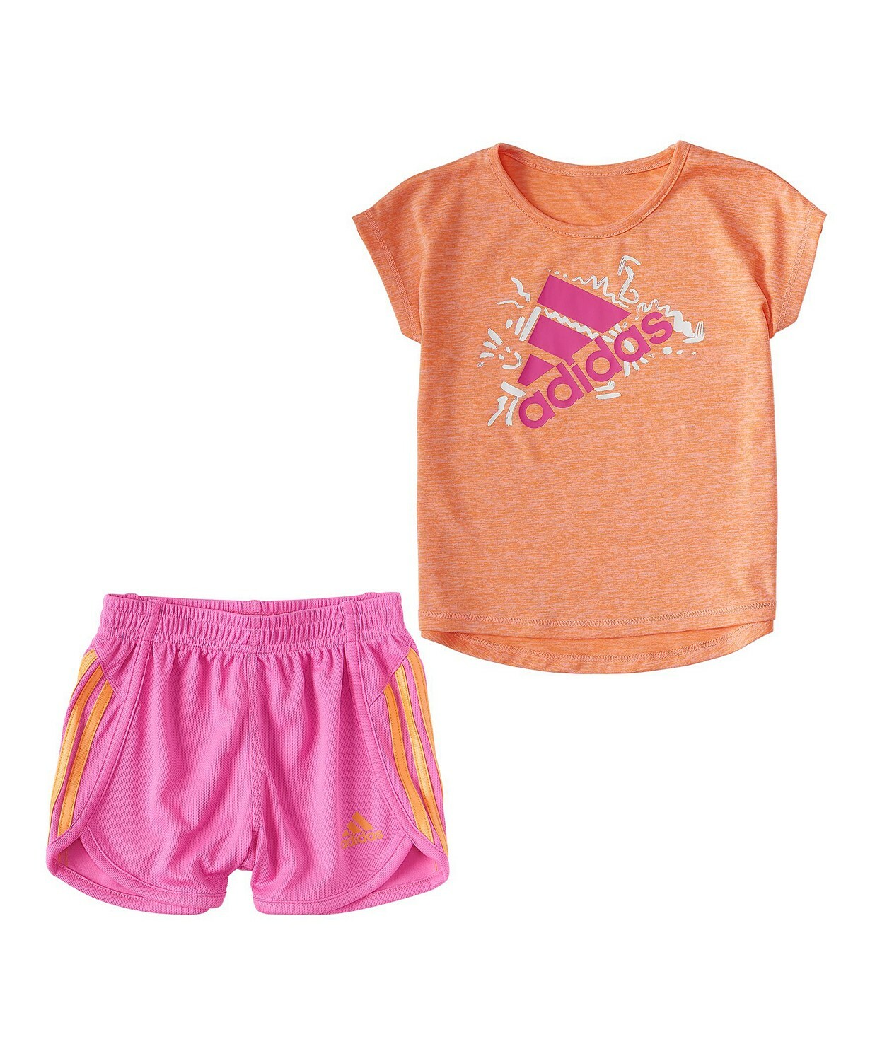 New Adidas Baby Girls Baby Girls Sport Shirt and Shorts Set Choose Size MSRP $32