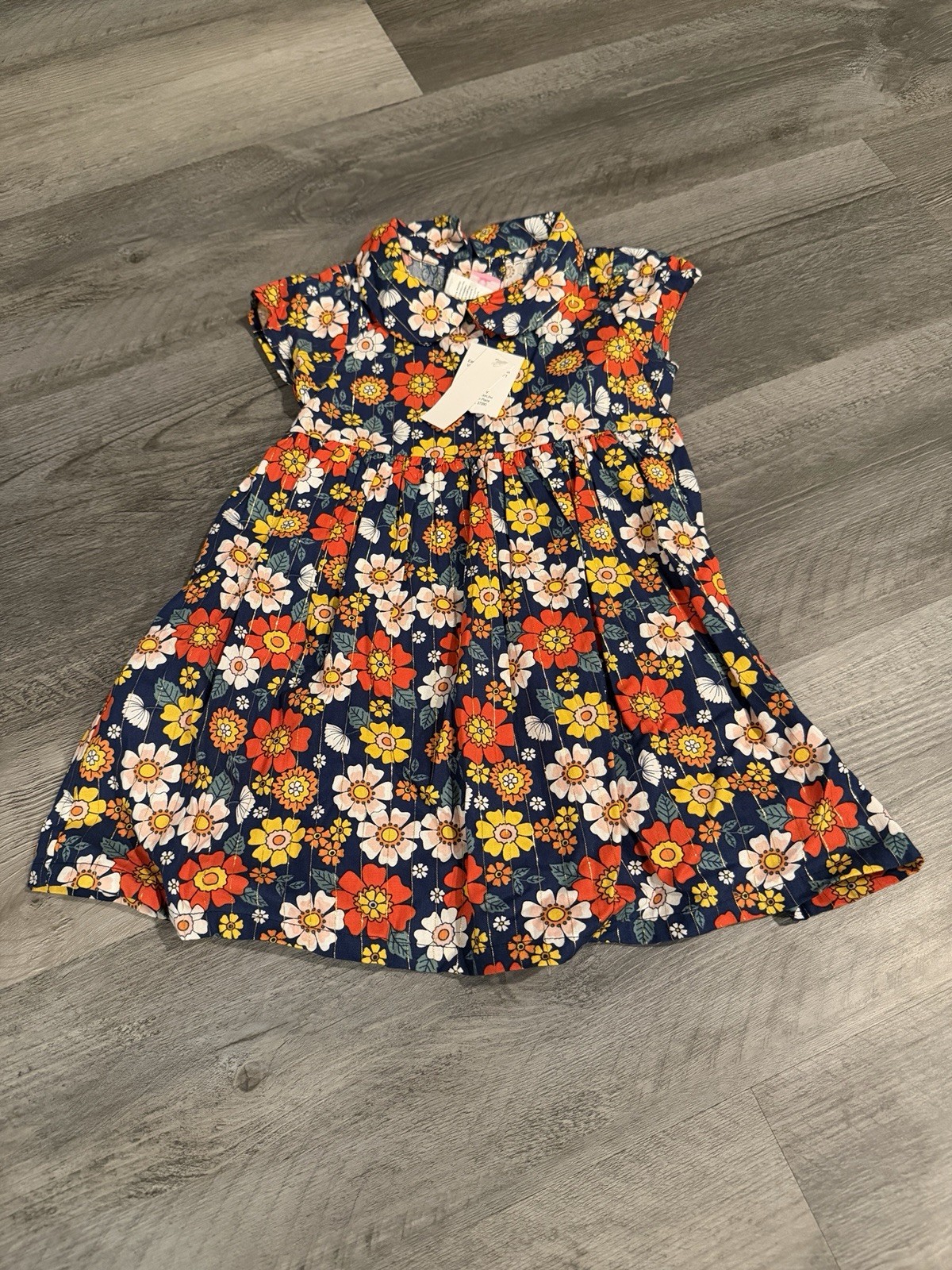 NWT Goodlad Girls 2 Piece Floral Dress Yellow Cardigan Set 24 Months
