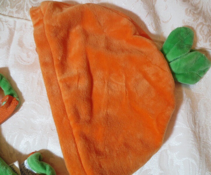Thanksgiving Halloween Baby 3pc COSTUME 3 6 mo PUMPKIN Outfit 80% Cotton Plush