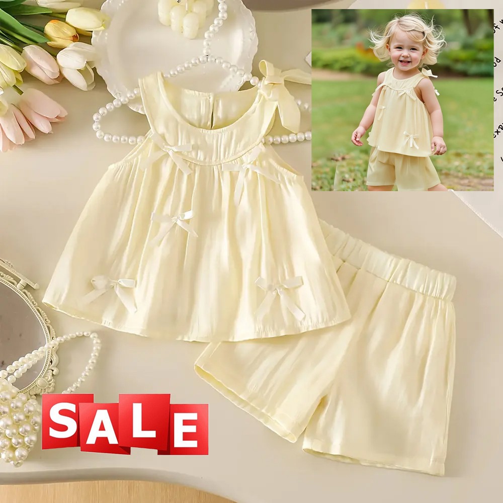 Baby Infant Girls Sleeveless Crew Neck Tank Tops Wide Leg Shorts Summer Outfit