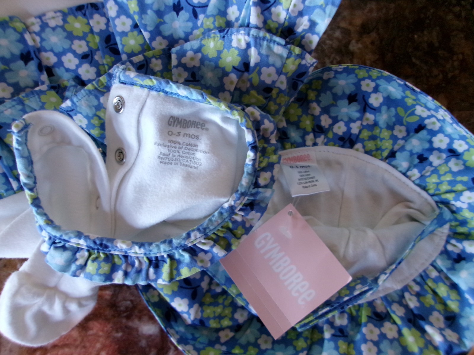 Gymboree 2012 Darling Butterfly shortie ruffle romper hat 0-3