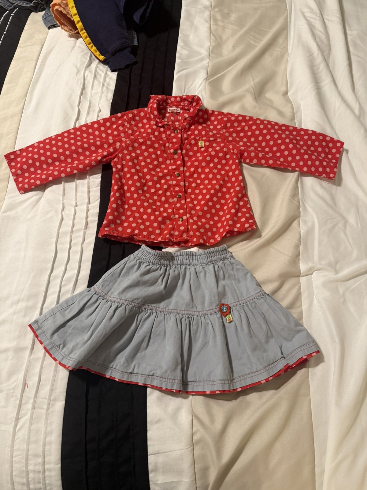Catimini 2-pice Outfit polkadot top & matching skirt 2T