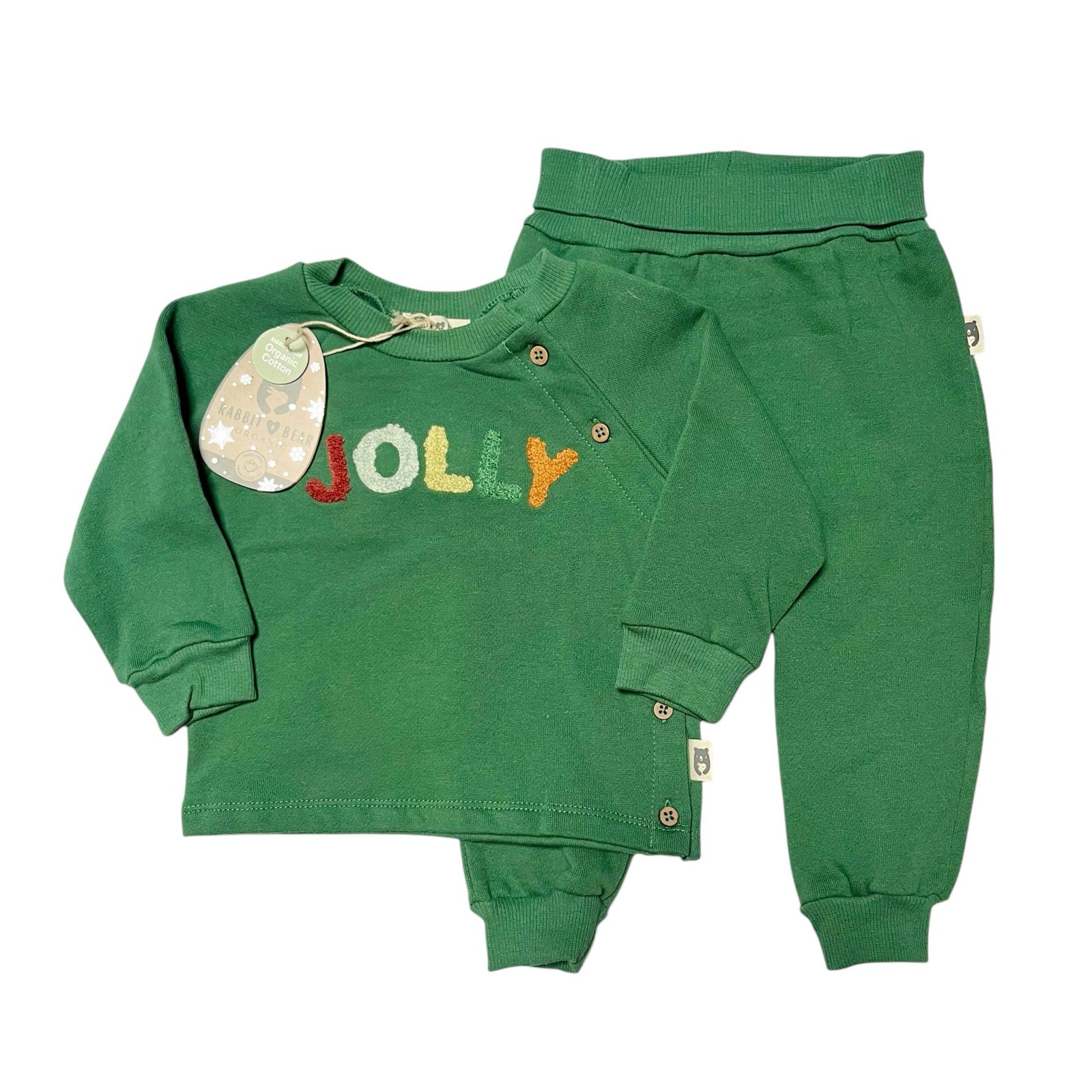 NWT Rabbit + Bear Organic Holiday Outfit 12m