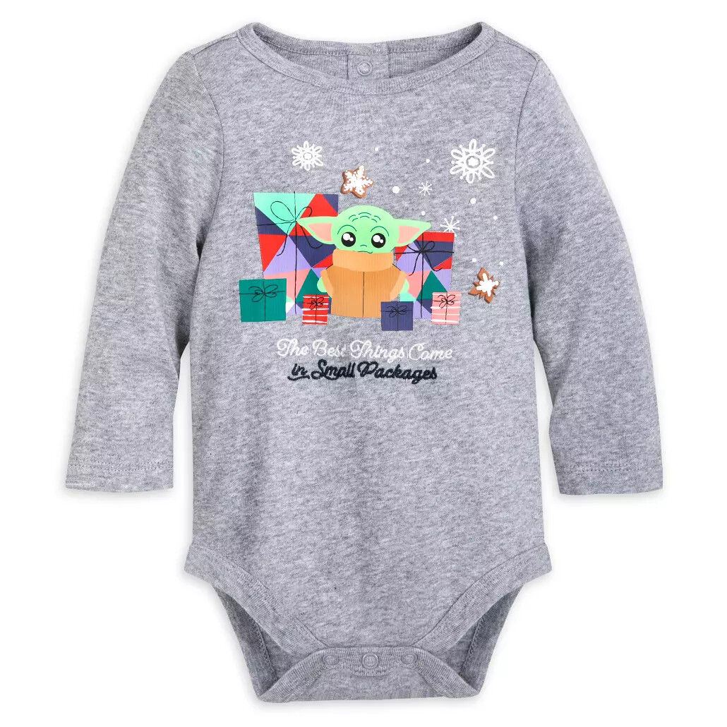 Disney Store Holiday Baby Yoda Bodysuit Star Wars Mandalorian 3 6 9 12 18 Months