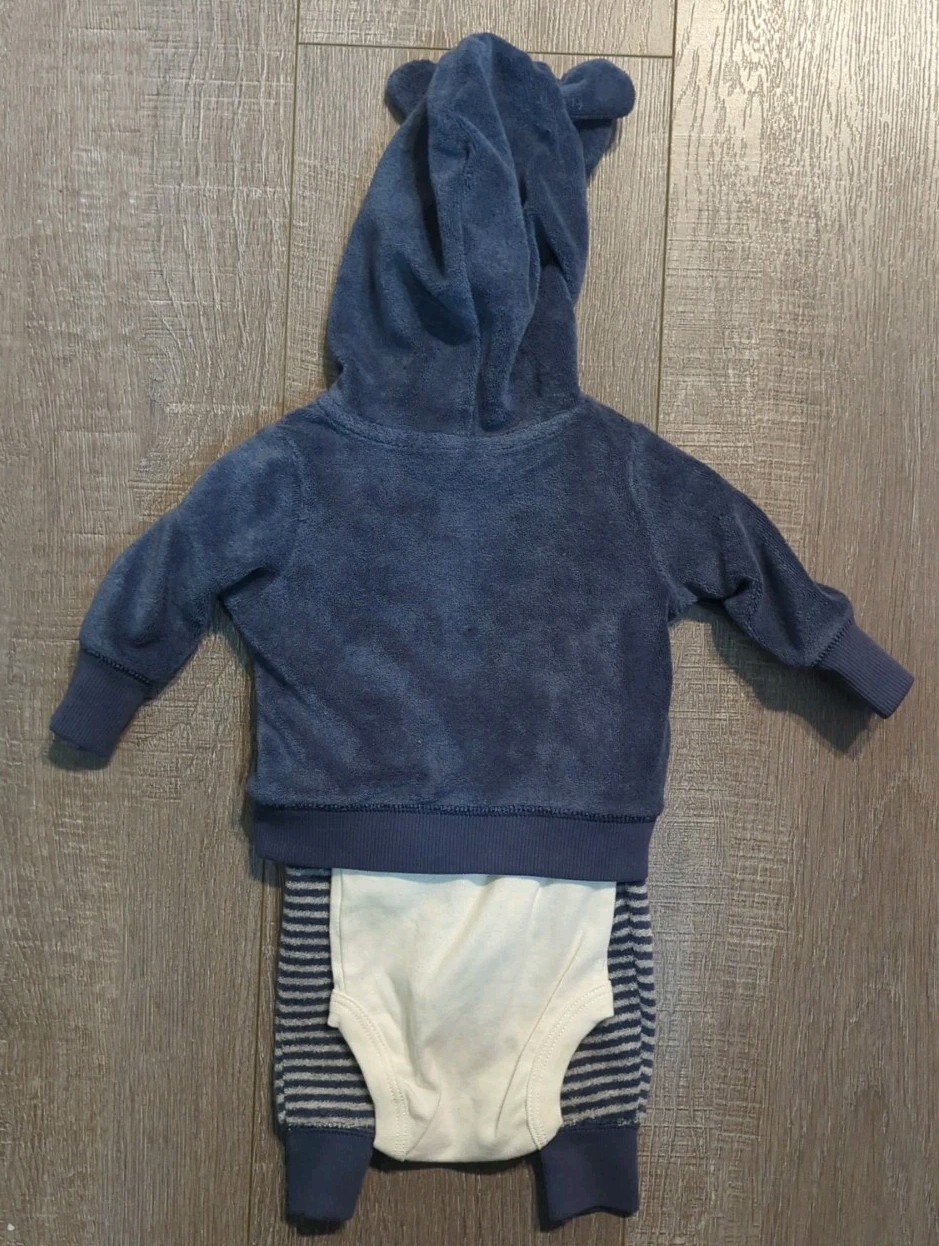 Baby Boy Carter’s Bear 3-Piece Jacket With Ears Bodysuit & Pants Set Newborn