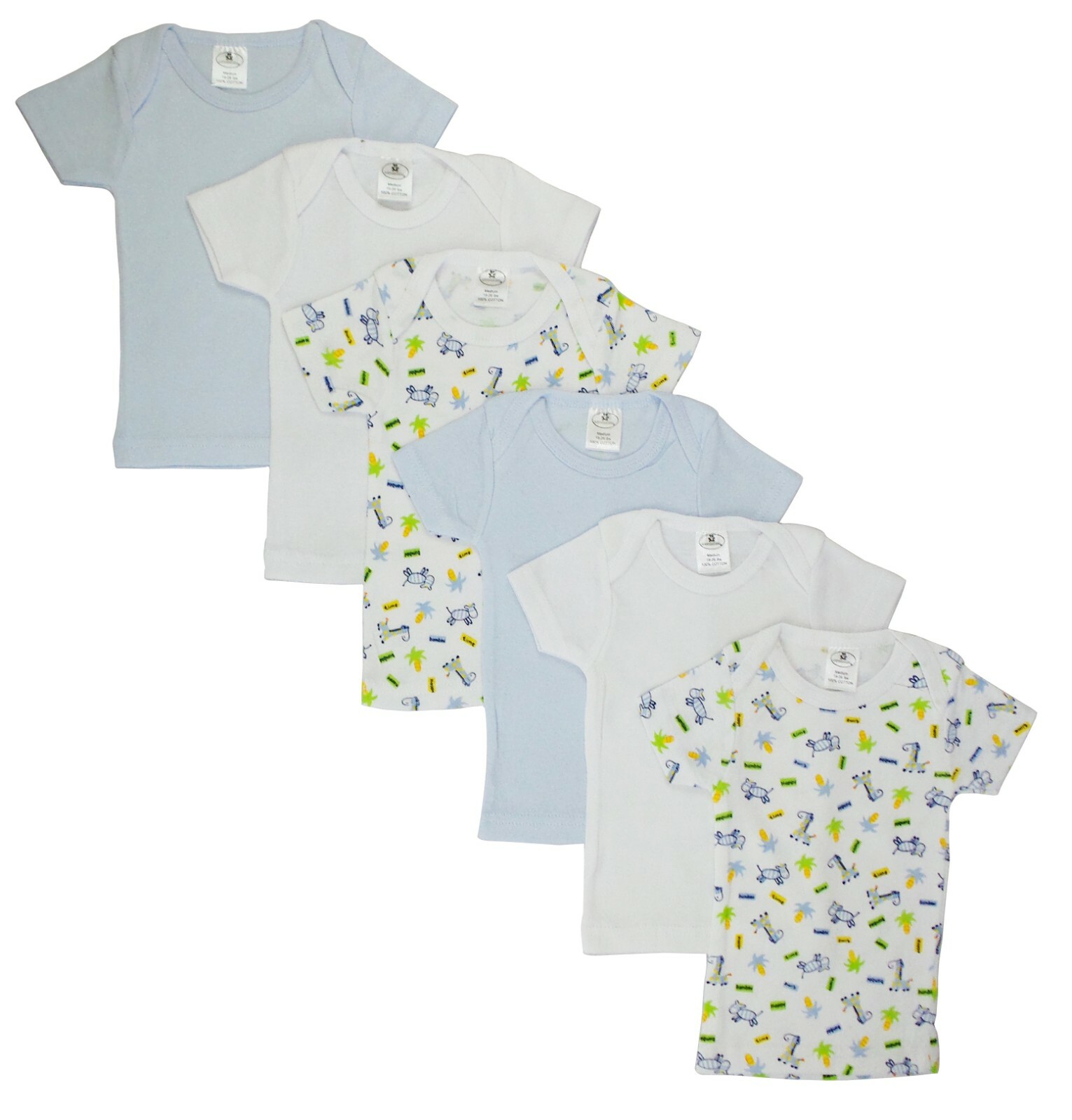 Bambini Girls Pastel Variety Short Sleeve Lap T-shirts 6 Pack