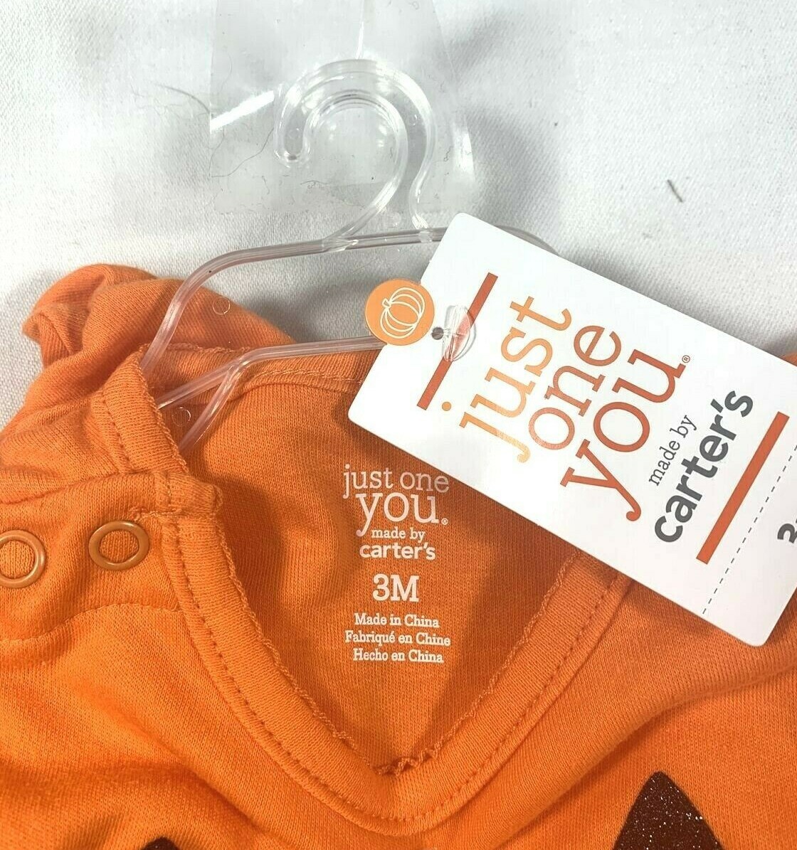 NWT 3M CARTER’S JUST ONE YOU PUMPKIN FACE LACE TUTU FOOTED OUTFIT
