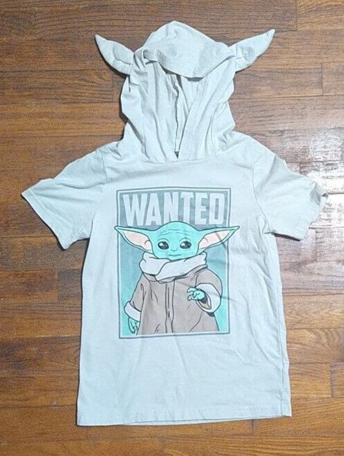 Star Wars Baby Yoda Hooded Pullover Shirt Children Size 6