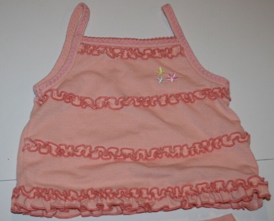 Green Dog Baby Girl’s Two Piece Outfit Skort and Top Orange Size 9 to 12 Months