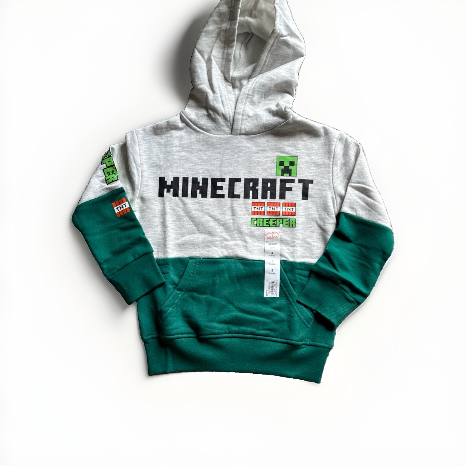 NWT Boys Jumping Beans Minecraft Jacket Graphic Hoodie Size 4