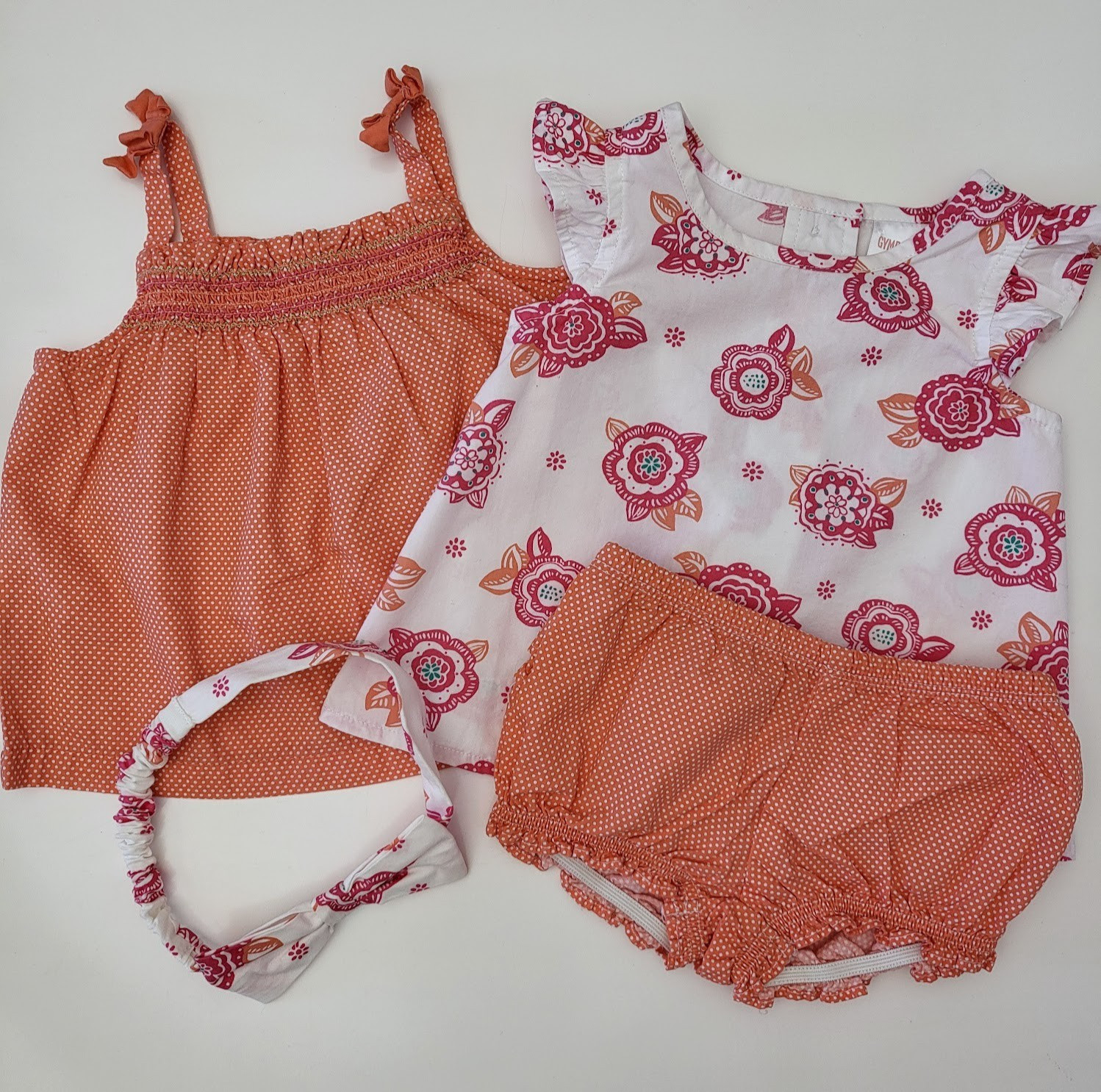 Gymboree Layette Elephant Oasis 4pc set, Baby Girl, 3-6 months