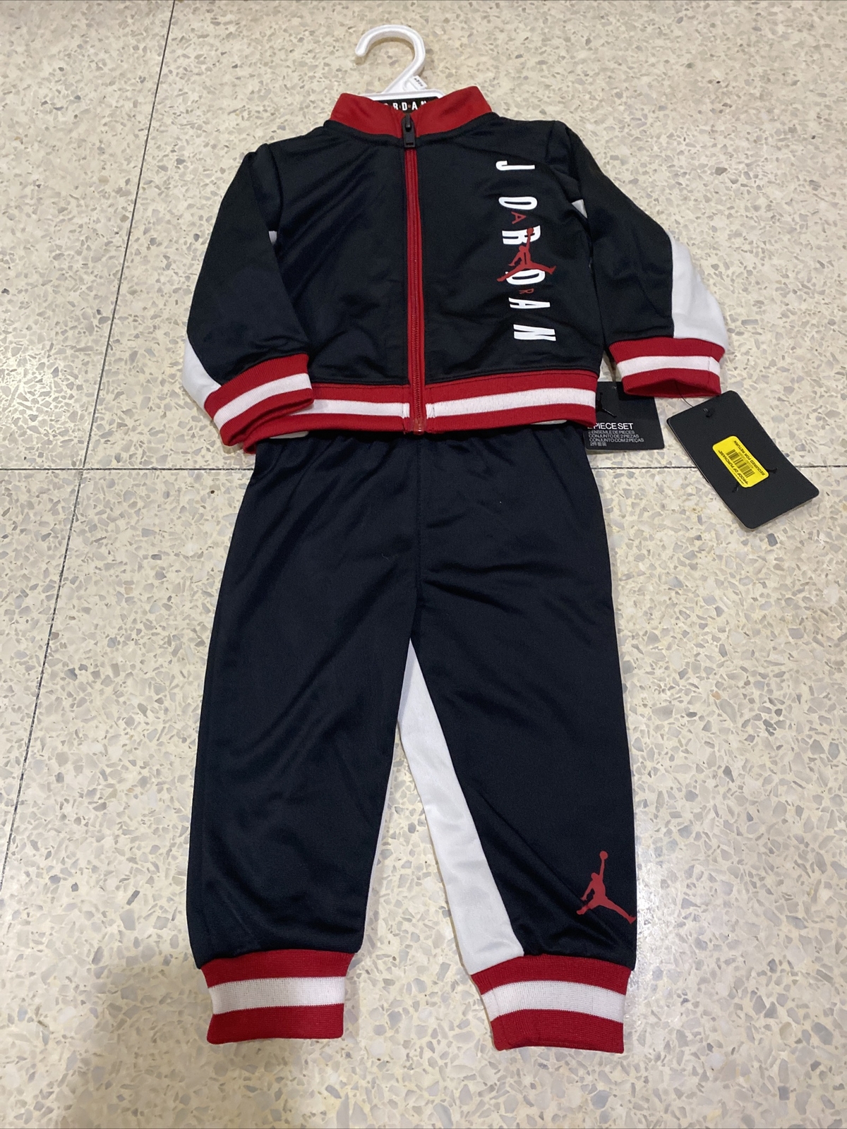NWT NIKE AIR JORDAN “23” Track Suit 2 Pc Set Size 9 MOS White Red Black