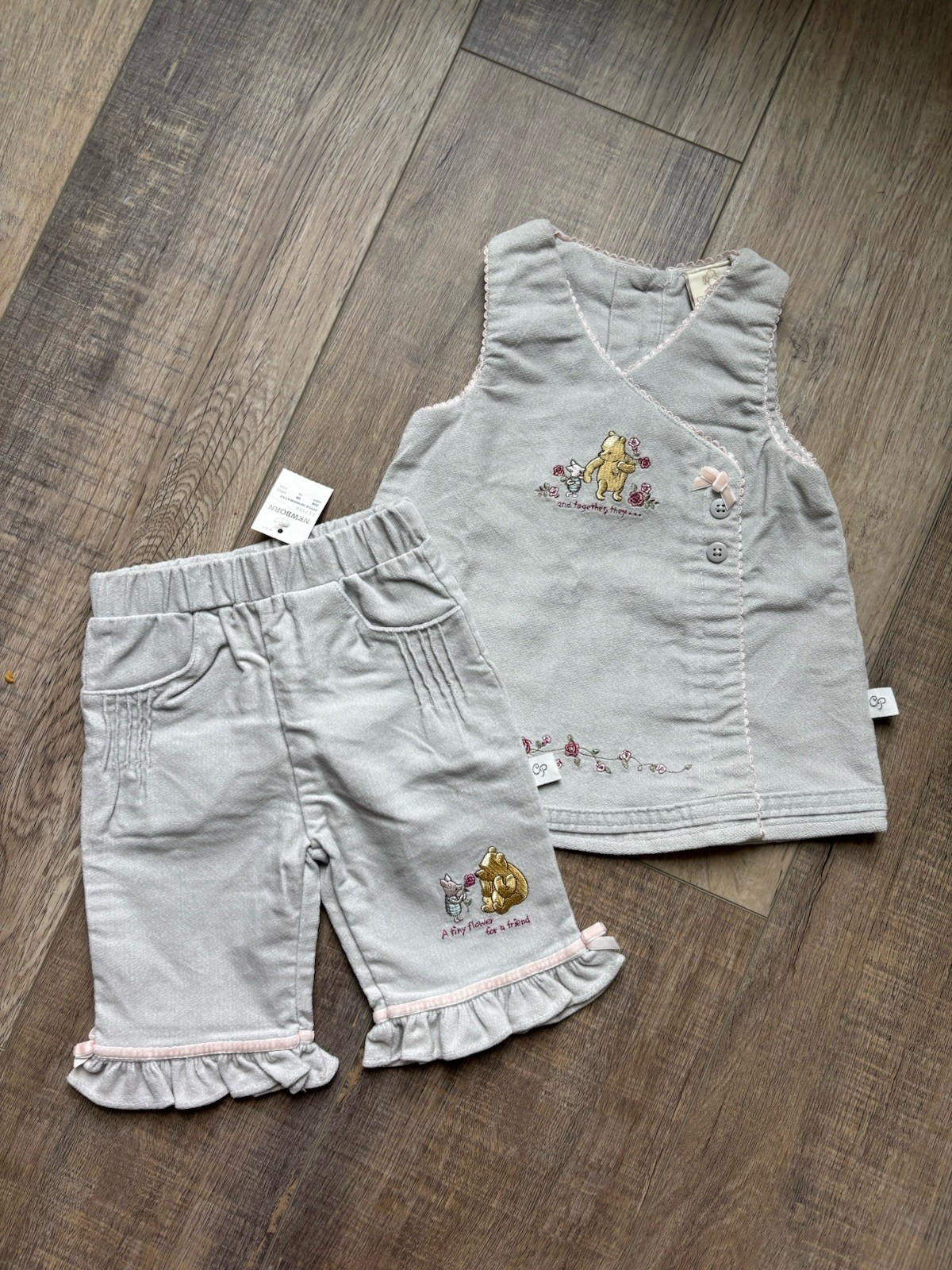 RARE Vintage y2k Nostalgic Classic pooh baby girl winnie the pooh corduroy set
