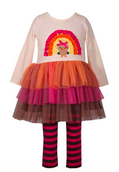 NEW Baby Girls Bonnie Jean Thanksgiving Tutu Tunic/Legging Outfit 12M/18M/24M
