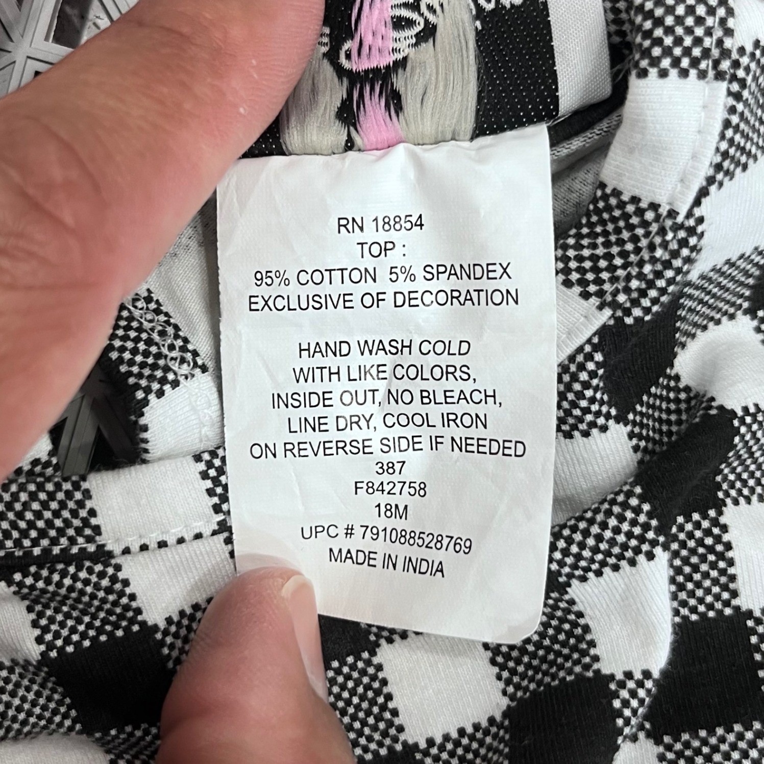 Rare Editions Pumpkin Tunic Leggings Set Girls 18M Black White Gingham Ruffle
