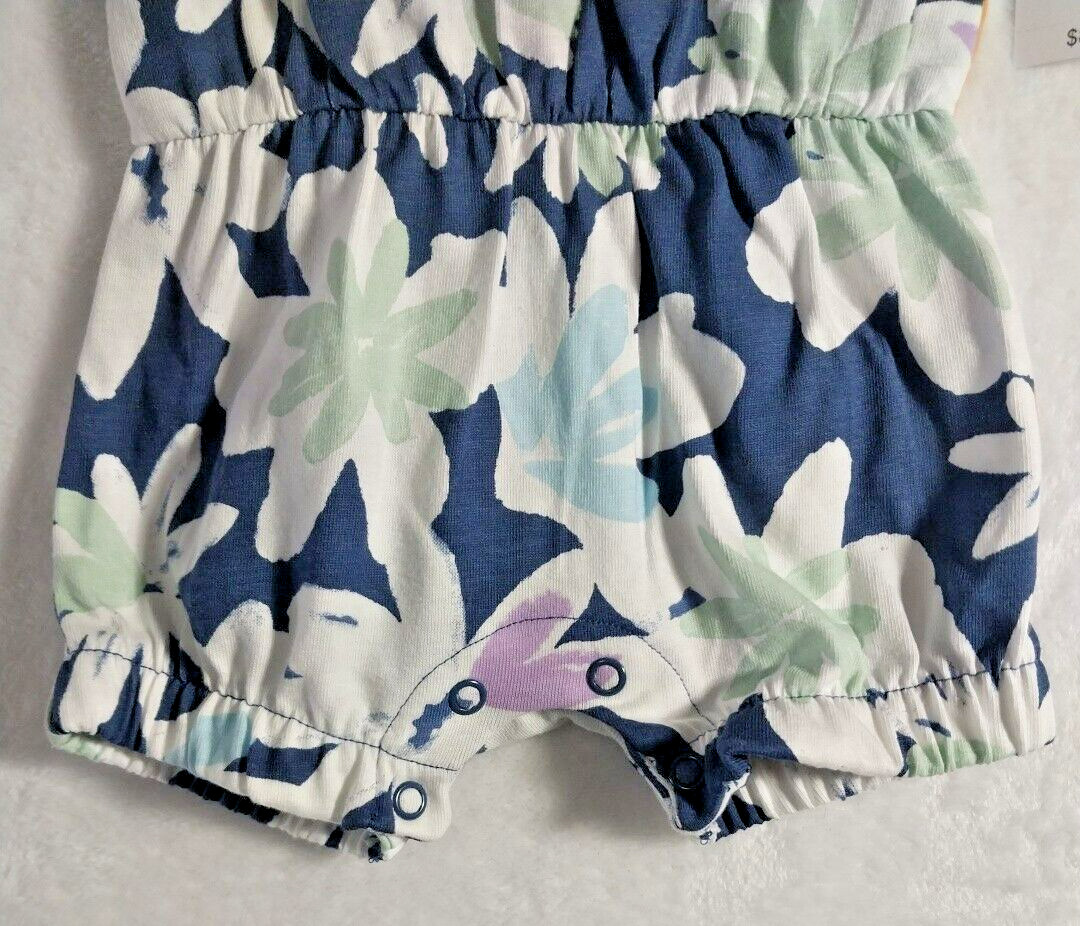 Carter’s Just One You Girls’ Size 3M Floral 100% Cotton Jersey Knit Romper NWT