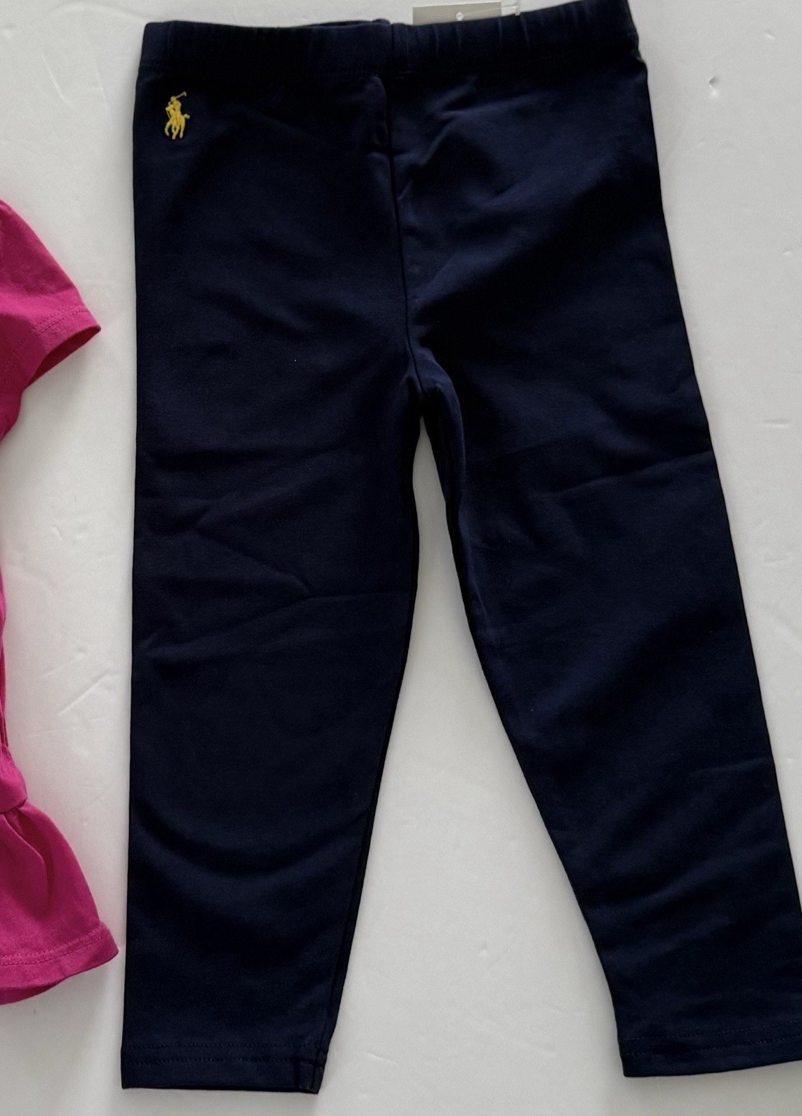 NWT, Baby Girls Ralph Lauren SET of 2. Polo Bear T-Shirt + Leggings. 12 Months