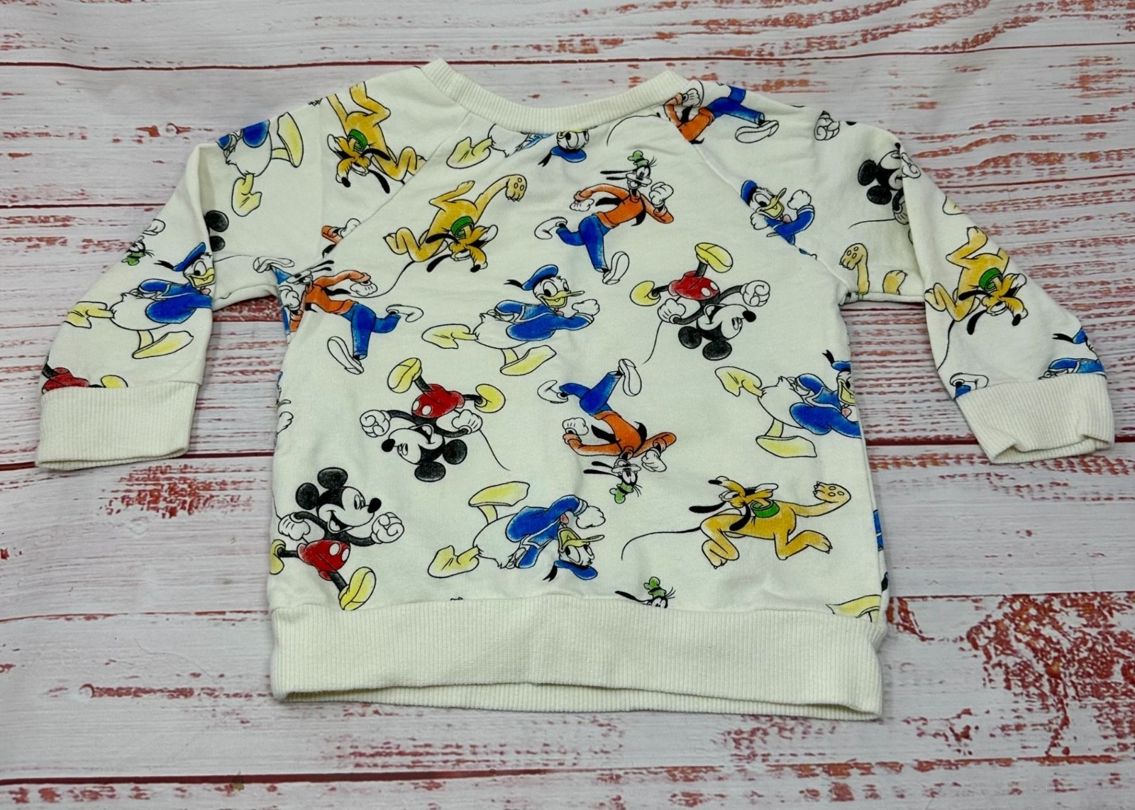 Disney Mickey Mouse & Friends White French Terry Sweatshirt and Shorts Set